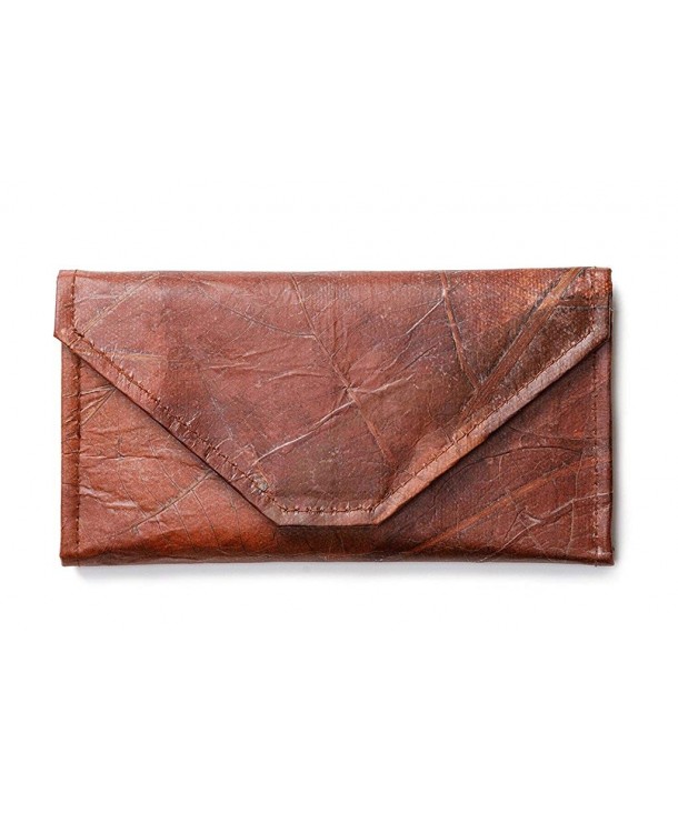 Leaf Leather Envelope Clutch Handmade