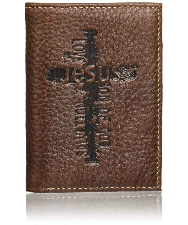 Brown Genuine Leather Tri Fold Wallet