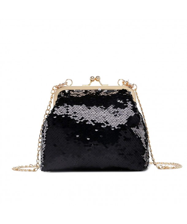 Gallery Glitter Crossbody Evening Handbags Black