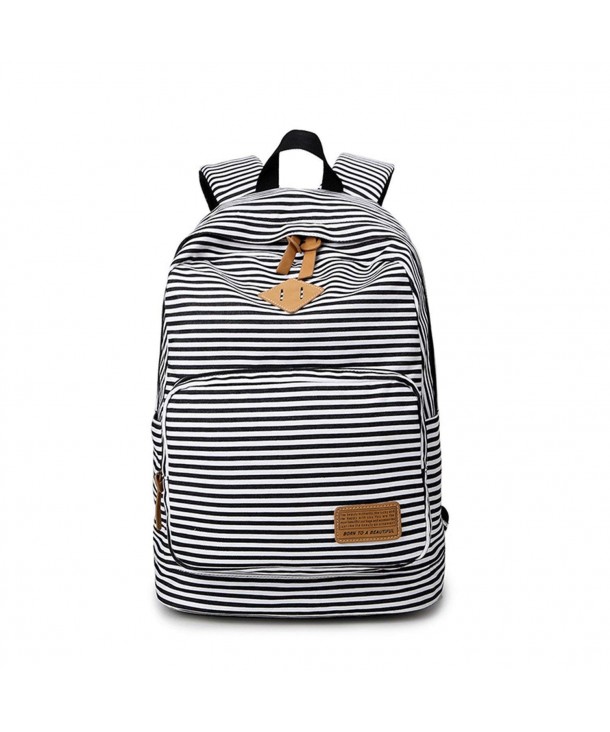 YQWEL Striped Canvas Backpack Daypack