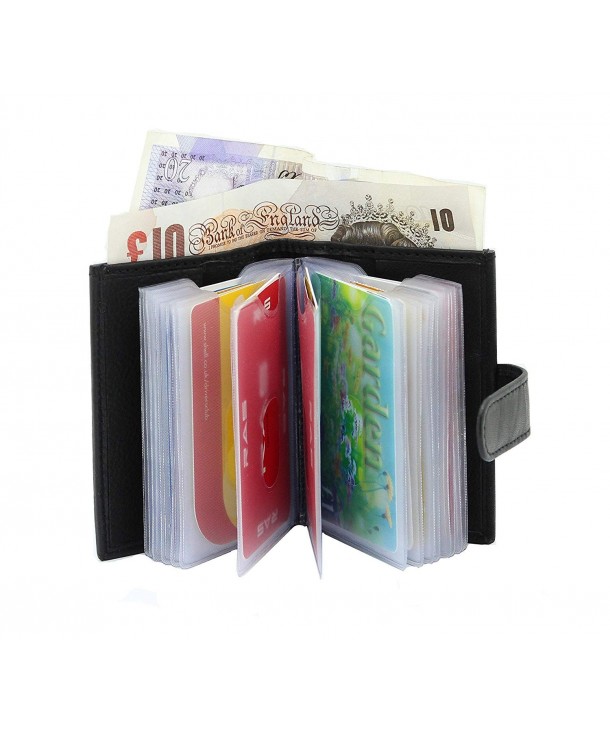 Leather Wallet 20 Plastic Pockets COMPARTMENT