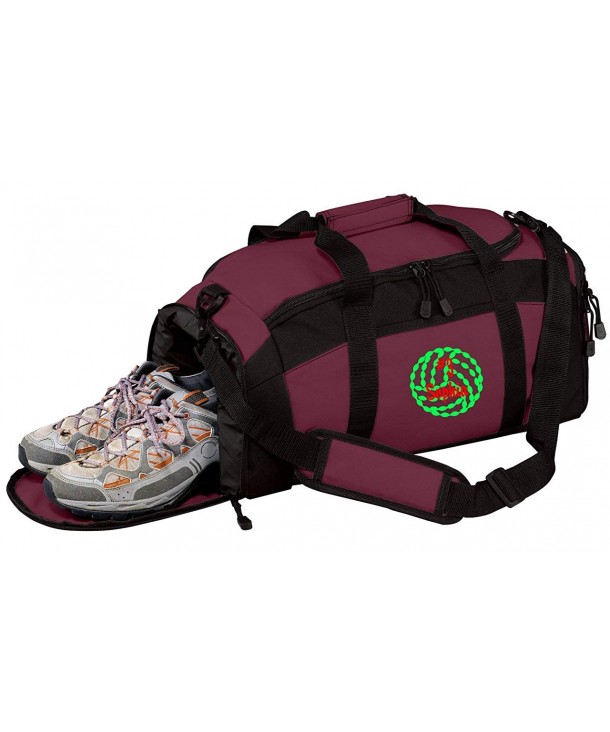 Personalized Volleyball Sports Duffel Maroon