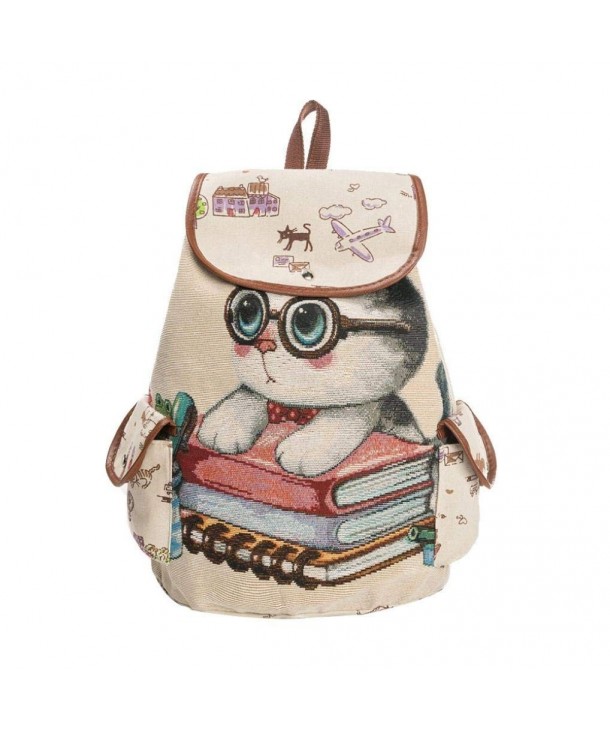 shoulder jacquard embroidered backpack GINELO