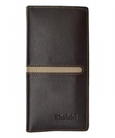 Genuine Leather Checkbook Wallet Bi color