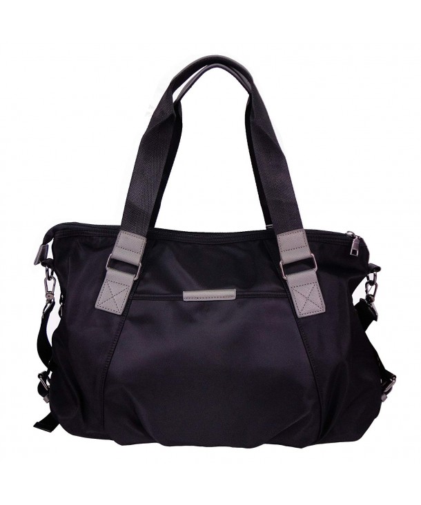 Women's Nylon Shoulder Handbags Lightweight Satchel Travel Bag - Black ...