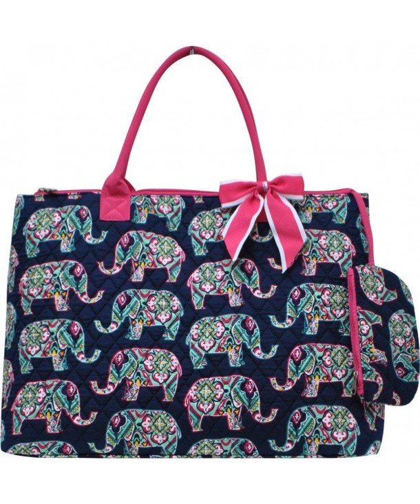 Floral Elephant Print Quilted Shopping
