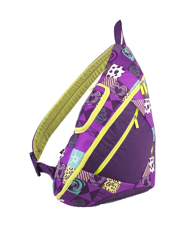 Eastsport Crossbody Trapezoid Backpack Purple