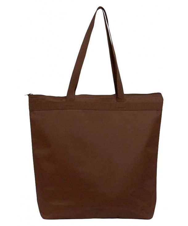 8802 UltraClub Zippered Tote Brown