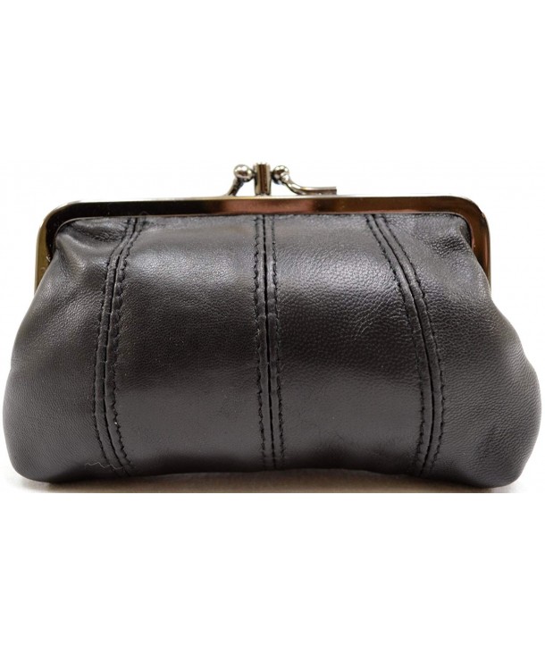 Ladies Womens Leather Double Holder