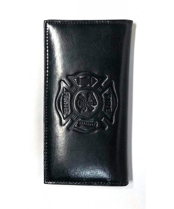 Fire Fighter Embossed Leather Checkbook