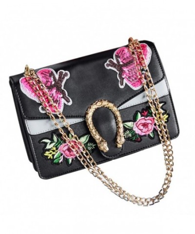 Leather Floral Crossbody Evening Handbags