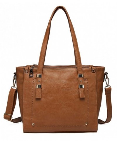 VASCHY Leather Compartment Satchel Handbag