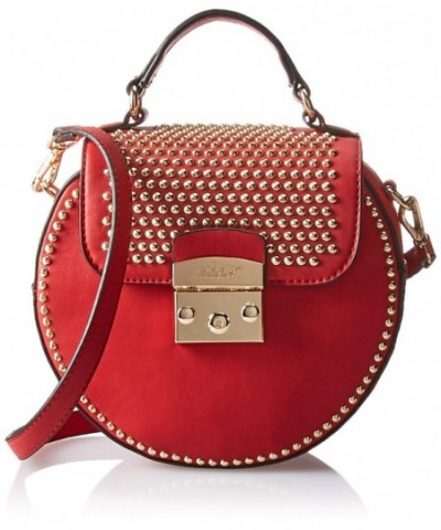 Nikky Womens Structured Studded Crossbody
