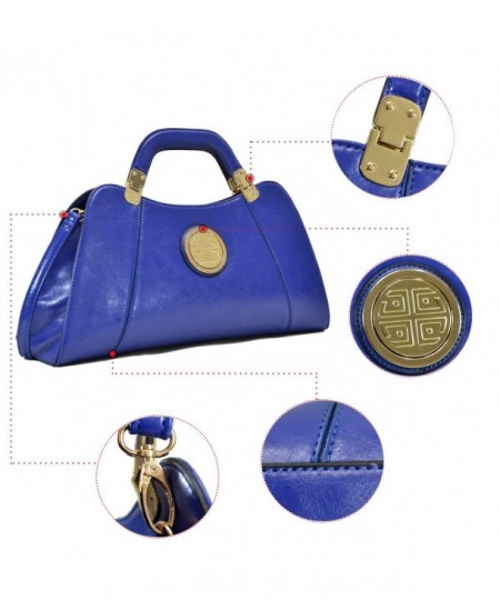 Womens Symmetrical Emblem Handbag Designer Shoulder Bag Structured ...