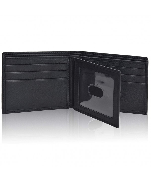 Men's Leather RFID Blocking Bifold Wallet - Black - C318048D7AC