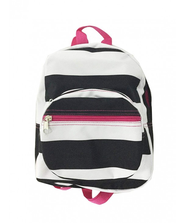 Mini Backpack Striped Black White