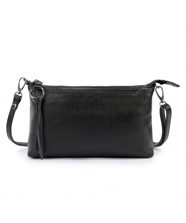 Women&#39;s Crossbody Shoulder Bag Genuine Leather Zipper Clutch Purse Wallet Handbag - Black ...