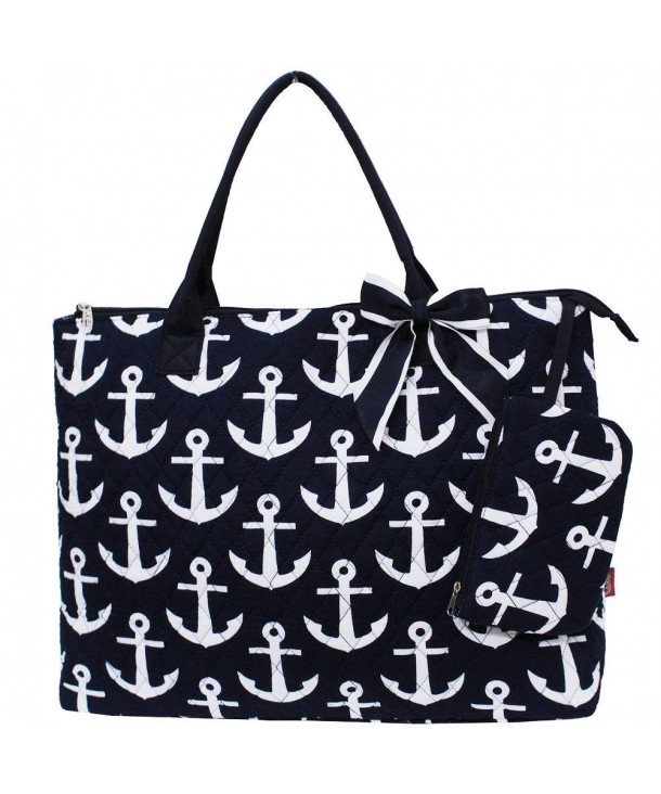 Quilted White Anchors Print Night