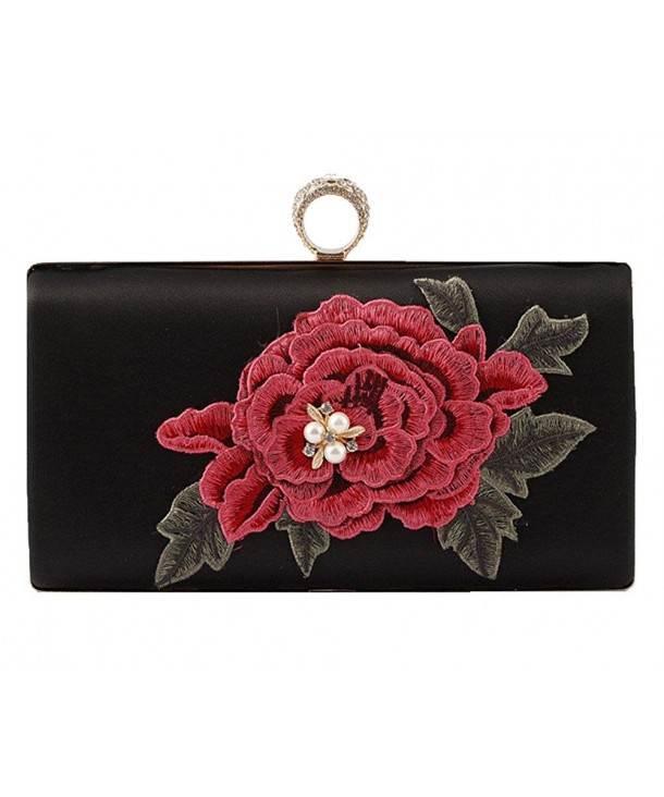 Embroidered Evening Clutch Beaded Finger