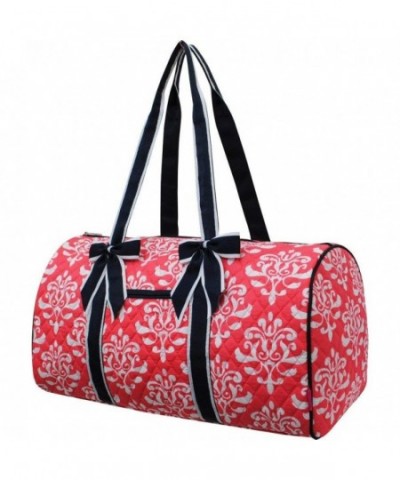 Shabby Damask Quilted Travel Duffle