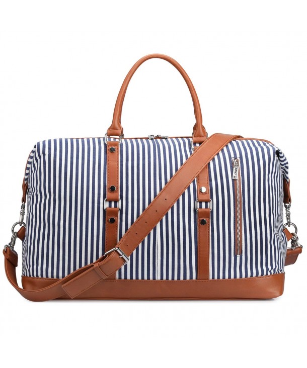S ZONE Oversized Canvas Leather Weekender