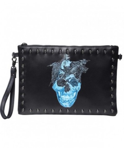Shozafia Portfolio Briefcase Envelope Black Skull