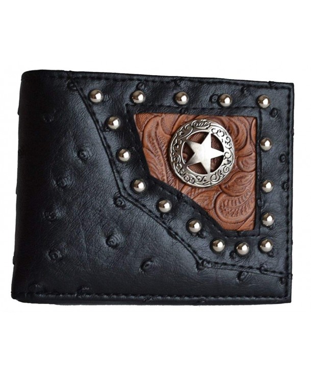 Western Ostrich Cowboy Leather Tooled