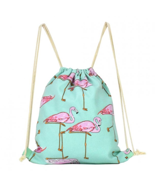 Lacheln Flamingo Drawstring Backpack Sackpack