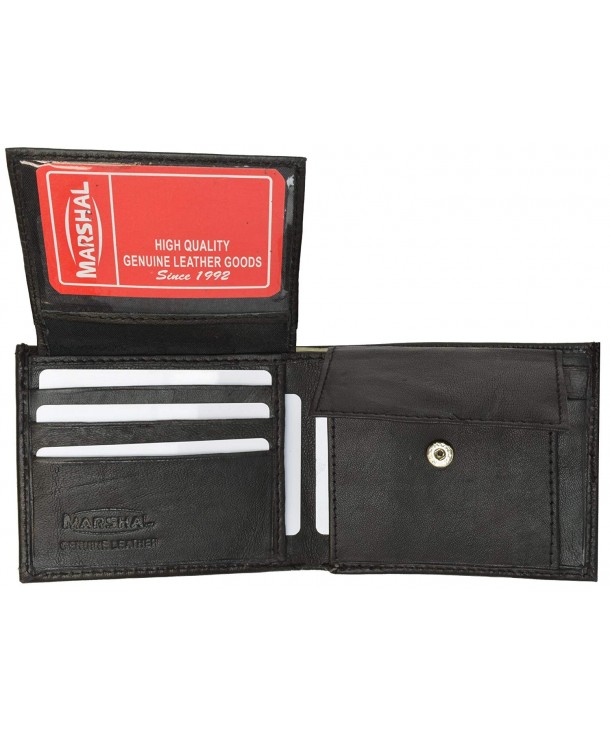 Black Leather Wallet Bifold Pouch