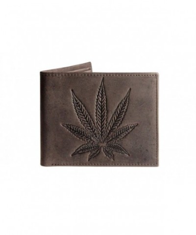 Marijuana Embossed Distressed Antique Leather