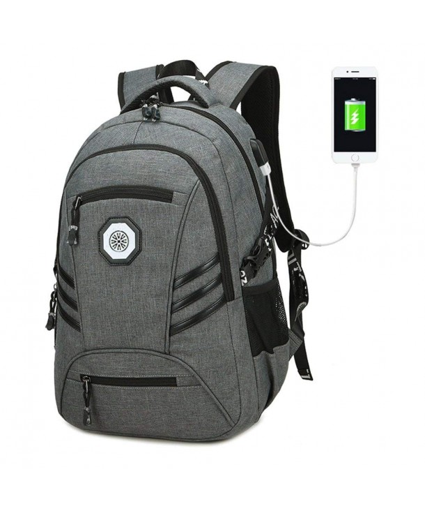 Backpack Charging Computer Rucksack Notebook - grey - C618C82UGN5