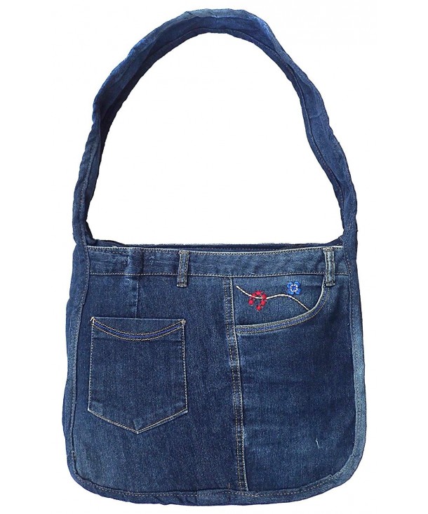 Blue Denim Shoulder Handbag Model