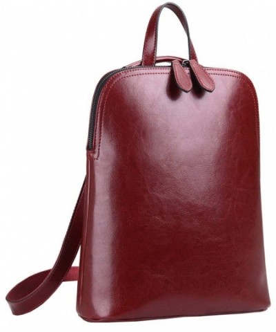 Womens Leather Backpack Casual Daypack