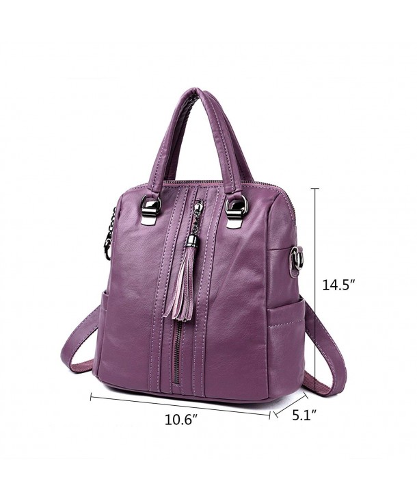 Backpack Leather Backpck Shoulder Rucksack - Purple - CU188ULG00Z