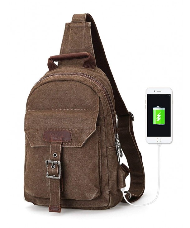 Muzee backpack Crossbody Charging Coffee
