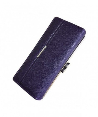 Wallets Trifold Leather Capacity Purple2