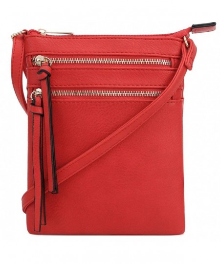 Genuine Leather Women Crossbody Bag With Functional Multi Zipper Pocket ...