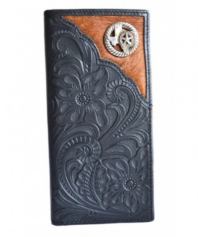 concho cowhide bifold leather wallet