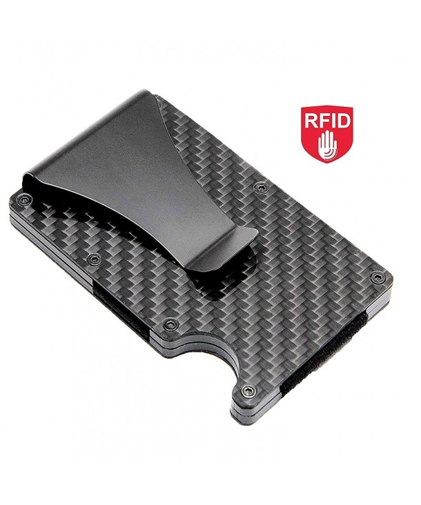 Carbon Fiber Minimalist Wallet-Slim Money Clip RFID Card Holder For Men ...