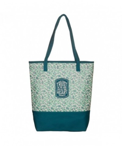 Teal Small Prints Canvas Tote