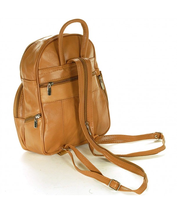 Leather Backpack Convertible Multiple Organizer - Light Brown - CR18E20M93R