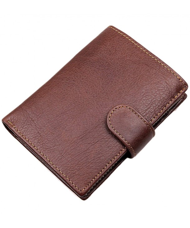 Men&#39;s RFID Leather 2 ID Windows Coin Pocket Spacious Trifold Wallet w Keychain - Chocolate ...