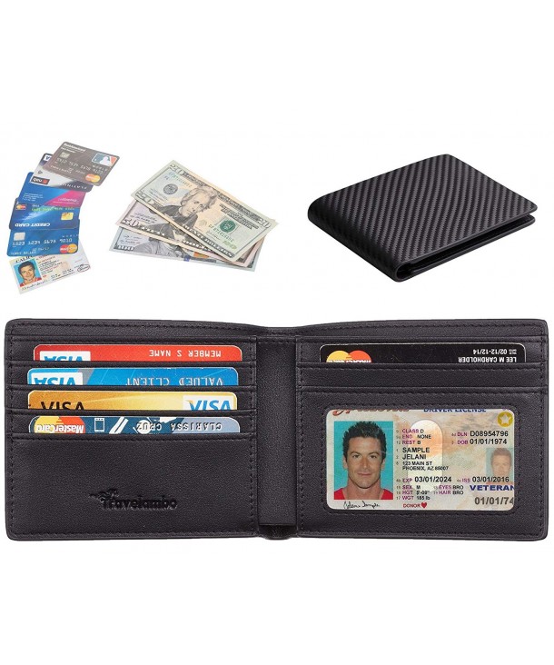 Genuine Leather RFID Blocking Wallets Mens Wallet Bifold Classic - Id ...