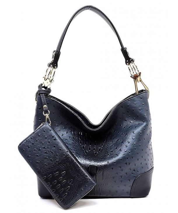 Elphis Ostrich Classic Shoulder Handbag
