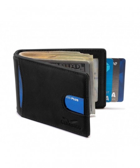 Super Slim RFID Leather Wallet For Men Card Holder With Money Clip ...