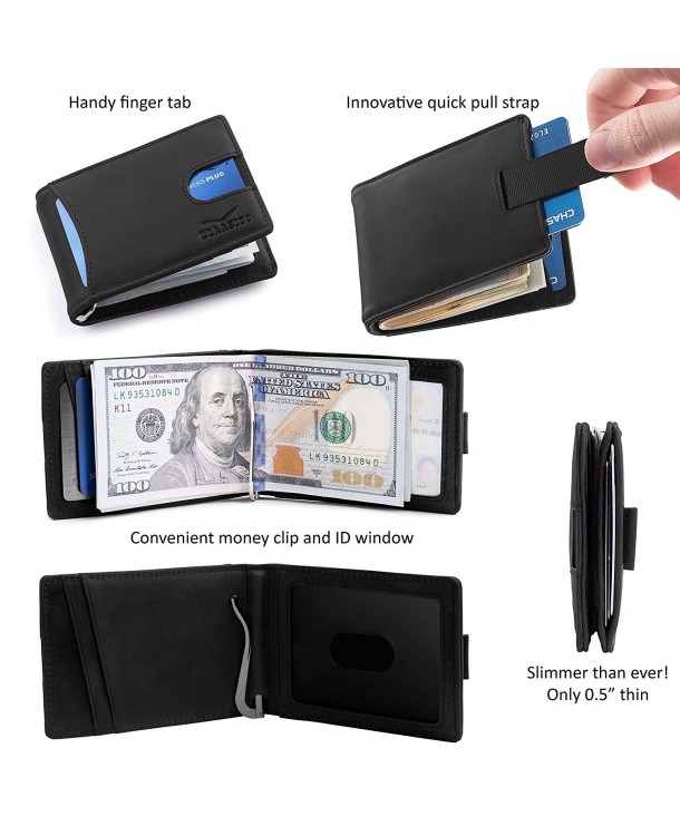 Super Slim RFID Leather Wallet For Men Card Holder With Money Clip ...