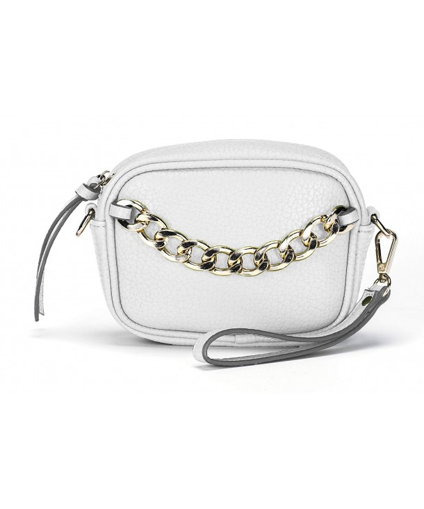 Womens Leather Chain Handbag Wristlet