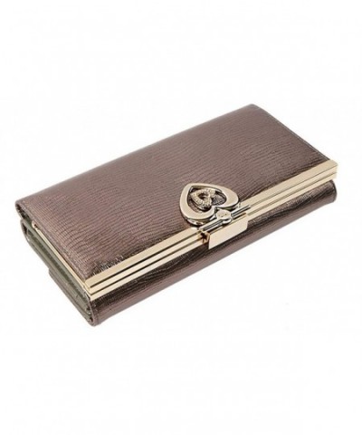 Womens Leather Checkbook Wallet Double