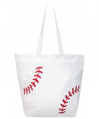 Baseball Laces Tote Bag White