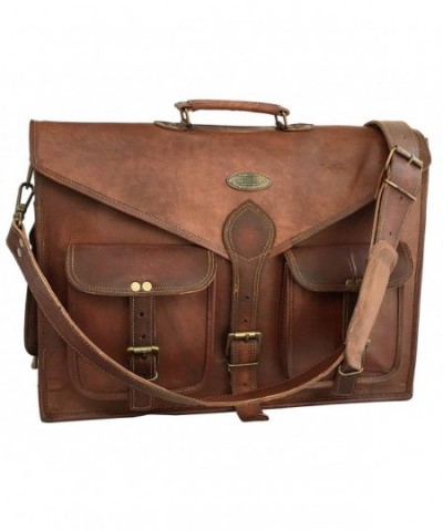 kks Vintage Leather Messenger Briefcase